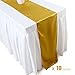 Ecore Gold Table Runner 10 Pack Satin Table Runners,12 x 108 Inches for Wedding Banquet Decoration