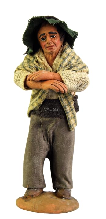 Holyhome Man Looking Out the Balcony for 10 cm (3.93 Inch) Nativity Scene 1:20 Scale - Neapolitan Nativity in Dressed Terracotta, Handmade and Hand-Painted, Made in Italy