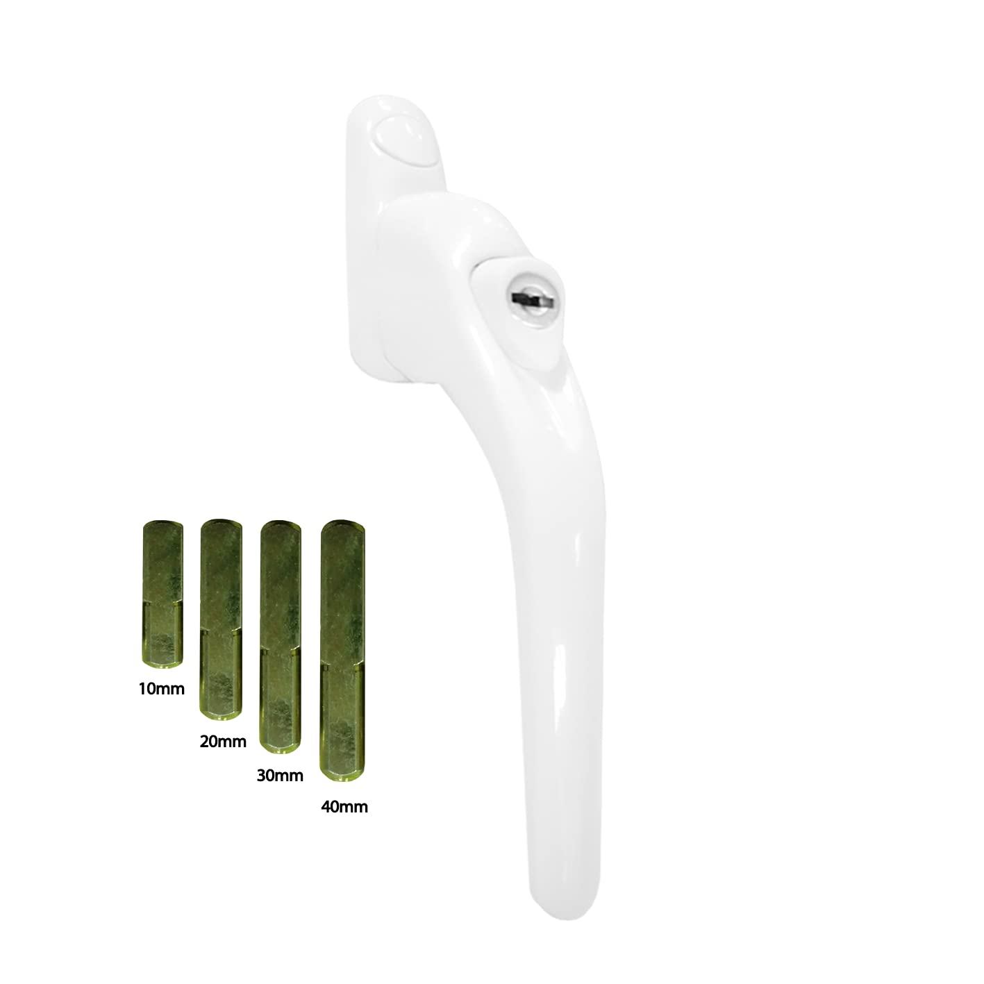 WindowParts WP Flexi Inline Espag Universal Double Glazing Window Handle Pack- 4 Spindles (White)