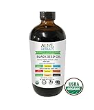 Alive Herbal BLACK SEED OIL - Egypt- Nigella Sativa - VIRGIN 100% Raw Organic Cold Pressed, Unfiltered, Vegan & Non-GMO, No Preservatives & Artificial Color- Glass Bottle 16 OZ.