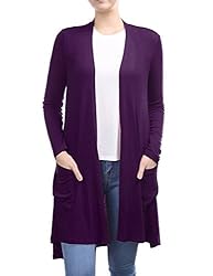 BILY Women's Open Front High-Low Long Sleeve Front