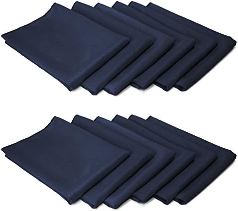 TableLinensforLess 17 x 17-Inch Cloth Napkin - 12 Pack (Navy Blue)