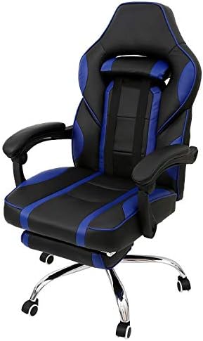 Racing Sport Gaming Swivel Office Chair Wivarra Computer Desk Chair for Gamer Adults and Children with Arms (Blue and Black)