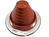 Dektite #3 Red Silicone Metal Roof Pipe Flashing, High Temp, Round Base, Pipe OD 1/4" - 5"