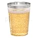 DRINKET Silver Plastic Cups 10 oz Clear Plastic Cups/Tumblers Fancy Plastic Wedding Cups With Silver Rim 50 Ct Disposable For Party Holiday and Occasions SUPER VALUE PACK