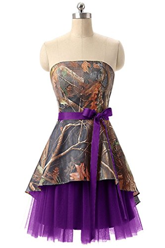 DINGZANCAMO Camouflage High Low Flower Girl Party Dresses