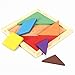 Acekid Children Rainbow Color Wooden Tangram 7 Piece Puzzle Tangram Educational Jigsaw Puzzle Toys