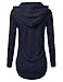 Doublju Loose Fit Pullover Hoodie With Kangaroo Pocket (Made In USA / Plus size available) NAVY 2XL