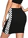 Floerns Women's Stretch Side Plaid Print Bodycon Mini Skirt Black XS