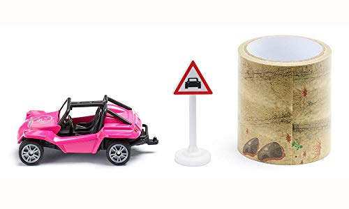 siku 1604, Buggy mit Tape und Verkehrsschild, Metall/Kunststoff, Multicolor, 5 m Fahrstrecke – Bild 3