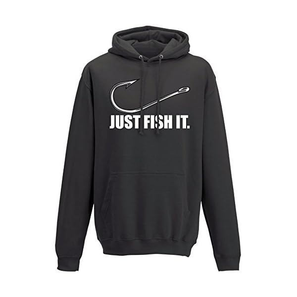Baddery Angler Geschenke für Männer : Pullover Fish it - Kapuzenpullover für Herren - Angelkleidung Angel Zubehör