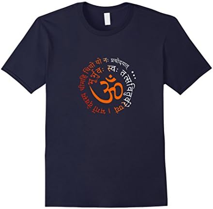 Mens Mantra Tee Spiritual Om T-Shirt, AUM Yoga Tshirt Large Navy