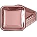 Aneco 60 Pack 7 Inches Rose Gold Foil Paper Plates Disposable Square Plates for Anniversary, Wedding, Birthday Party Supplies (7 inch)