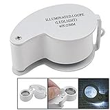Illuminated Jewelers Eye Loupe 40x-25mm with Led Lighting by champper