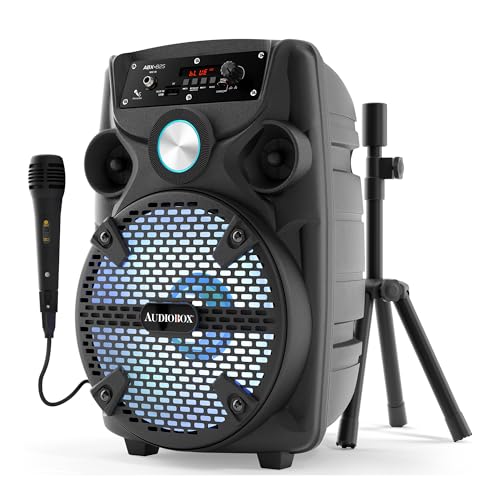 View 1 of **************THIS IS ONLY THE SPEAKER, ALL ACCESSORIES MISSING***********
Audiobox ABX-82S Portable 8" PA Speaker with Stand, WaveSync™ Technology, Bluetooth, LED Lights, 1100W - Includes Microphone & USB Cable