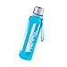 Kanrel Glass Drinking Water Bottle 32 oz with Silicone Sleeve Cover Protector (1 Litre XL) Eco Friendly, Essential Oil & Dishwasher Safe