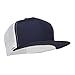 Flat Bill Snapback Trucker Cap - Navy White OSFM