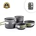 Overmont Portable 2-3 Person Outdoor Camping Pot Set Hiking Picnic Camping Gear Aluminum Alloy Cookware and Pot Set
