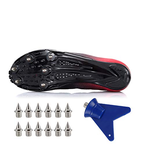 120 Pcs 1/4" Length Pyramid Shoes Spike Replacements Stainless Steel Spikes, with 2Pcs Spike Wrench,Track and Cross Country Spikes Shoe Replacement Spikes for Sports Short Running Shoes Silver Color - Thumbnail 4