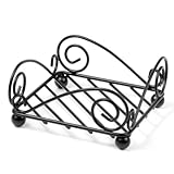 Spectrum Diversified Scroll Flat Napkin Holder, Black (Kitchen)