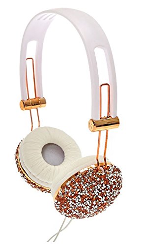 Claires Crushed Rose Gold Crystal Headphones