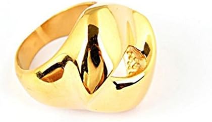 Jewelryfinds Popular Big Europe Punk Style Golden Titanium Steel Ring