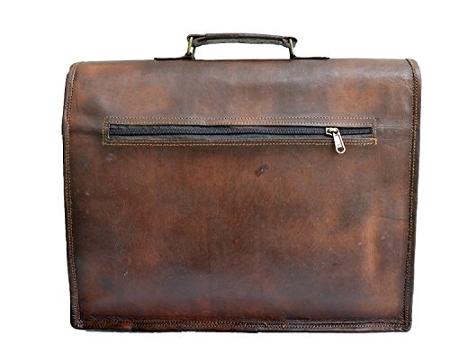 15" distressed Leather messenger bag laptop bag computer case shoulder bag for men & women