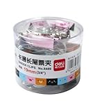 Deli Cartoon Binder Clips ,19mm ,Assorted Colors ,24 Clips per Tub (8489)