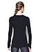 Under Armour Women's HeatGear Armour Long Sleeve, Black/Metallic Silver, Large