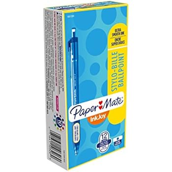 Paper Mate InkJoy 300RT Retractable Ballpoint Pens, Fine Point, Blue, Box of 12 (1951359)