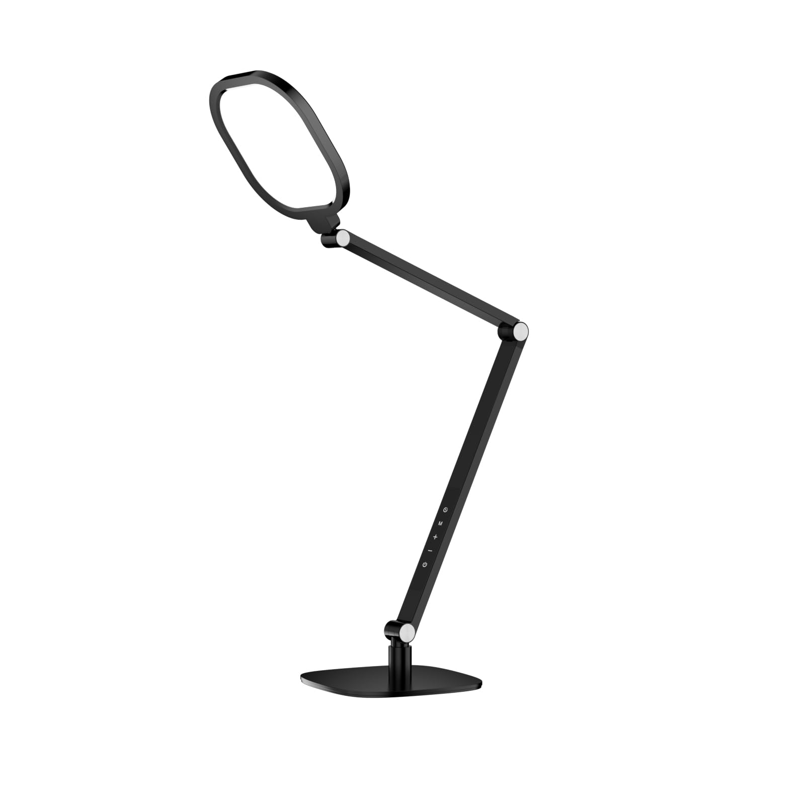 LitONES LED Desk Lamp for Home Office, 15W Computer Zoom Lighting with Swing Arm, Memory & Timer Function, Dimmable Desktop Ring Light for Video Calls, Conference, Reading, Streaming, Podcasting