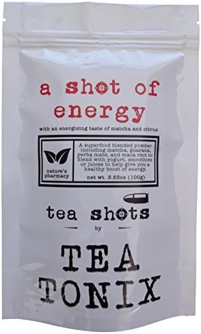 A SHOT OF ENERGY Superfood Powdered TEA SHOT Supplement with Matcha Green Tea, Guarana, Yerba Mate, Nettles and Maca to Help Improve Energy and Awesomeness - 100g