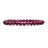 Amandastone Handmade Gem Semi Precious Gemstone 6mm Round Beads Stretch Bracelet 7