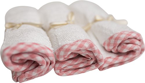 Premium Bamboo Baby Washcloths - (6-Pack) Organic Wash Cloths 2x Thicker & Softer - 10 x 10 in - Perfect for Eczema (Pink)