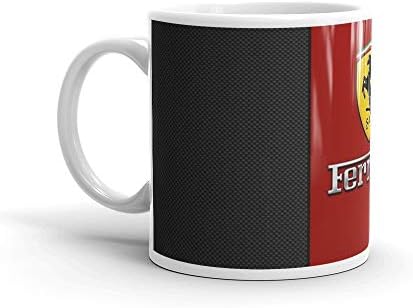 Ferrari Red Black Mug 11 Oz White Ceramic