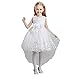 JiaDuo Girls Sequin Lace Tulle Dress Bow Princess Party Flower Gown
