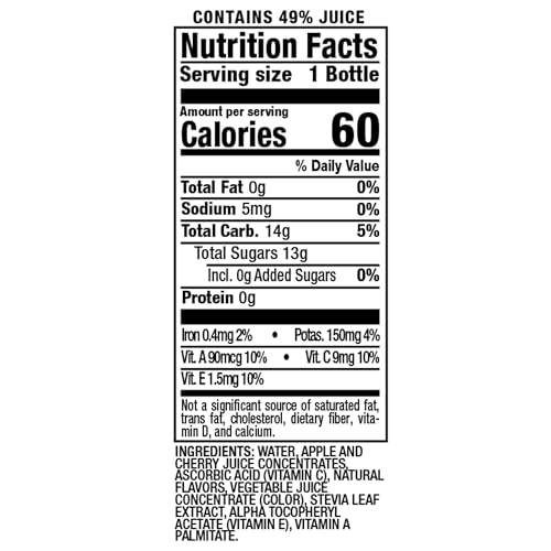 MOTT’S MIGHTY FLYING FRUIT PUNCH JUICE DRINK, 8 FL OZ BOTTLES, 24 COUNT (4 PACKS OF 6), 100% FRUIT JUICE WITH PURIFIED WATER, VITAMINS A, C AND E, NO ARTIFICIAL FLAVORS, COLORS OR SWEETENERS