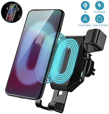 VEAC Fast Wireless Car Charger,10W Automatic Qi Wireless Charging Car Mount,Gravity Sensor Auto-Clamping, Air Vent/Dashboard Phone Holder,7.5W Compatible iPhone Xs Max/XS/XR/X/8,10W Galaxy S9/S8/S7
