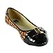 Alpine Swiss Daphne Womens Black Cheetah Print Gold Buckle Cap Toe Flats 7 M US