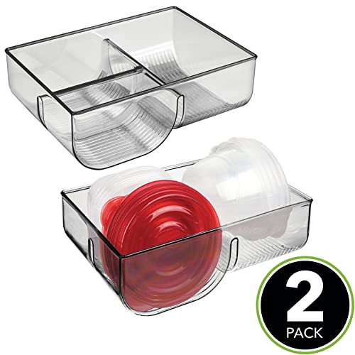 mDesign Food Storage Container Lid Holder, Plastic