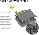 DWCN Grey Blackout Curtains 46W x 54L with Tiebacks 2 Panels view 3