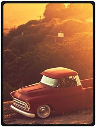 JIUDUIDODO Home Bedding &amp; Beautiful Keep Warm Gifts Classic Cars Wallpaper Blanket 58 Inches x 80 Inches Sofa/Bed Used Gift for Family/Friend