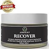 ADHEMP Recover Organic Hemp Pain Relief Therapy for Arthritis, Back, Knee, Hands, Neck, Feet, Muscle Soreness, Inflammation, Joints- Pure Hemp, 10% Emu Oil, Arnica- 3.8oz