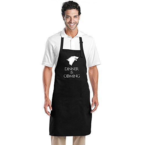 Star and Stripes Dinner Coming Classic Bib Funny Novelty Aprons, BBQ Cooking Aprons, Chef Full Length