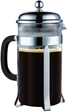 French Press Coffee &amp; Tea Makers 8 Cup (1 liter, 34 oz)--Best Coffee Press Pot with 304 Grade Stainless Steel &amp; Heat-Resistant Borosilicate Glass--2 Free Bonus Stainless Steel Screen in Package