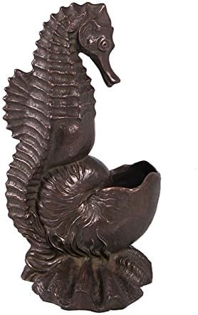 Nautical Tropical Imports Seahorse Table or Floor Water Fountain Verde Bronze Finish