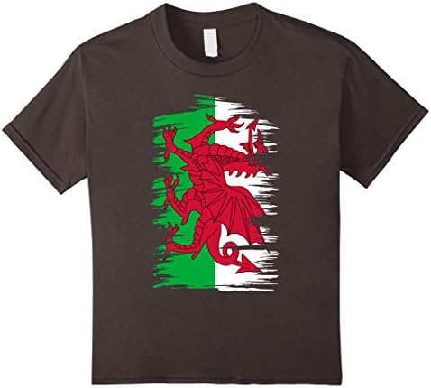 Kids Wales flag torn t shirt, Flag torn gifts tee 6 Asphalt