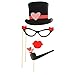 Photo Booth Prop 33Pcs On A Stick Mustache Hats Glasses Lips Ties for Wedding Valentine's Day Party DIY Photo Props Kit