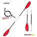 Overmont Kayak Paddle 90.5in/230cm Heavy Duty Aluminum Alloy Lightweight Boating Oar for Inflatable Kayaks with Paddle Leash (Red, 90.5‘’)