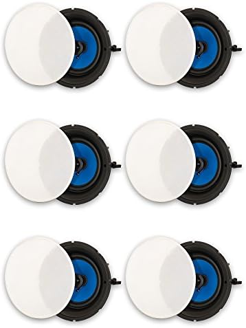 Acoustic Audio R198 In Ceiling Slim Edge 8" Speakers Home Theater Surround 3 Pair Pack